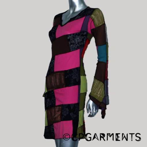 Dress for girls or women with slant multi color patch work. - Garments ...