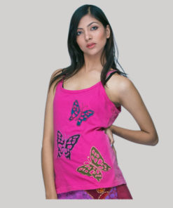Tank top running butterfly hand stitching