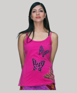 Tank top running butterfly hand stitching