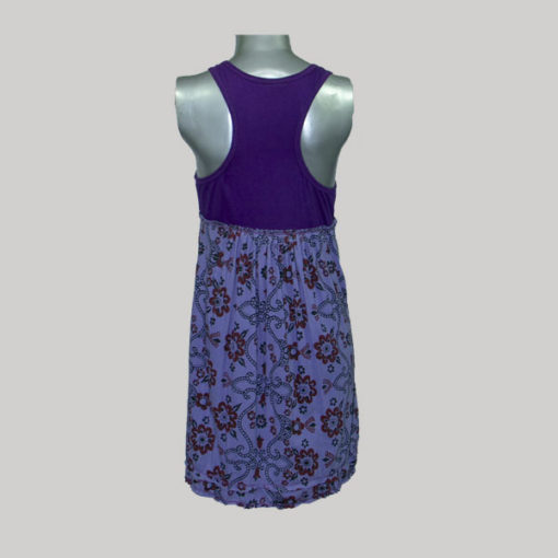 Sleeveless dress with print mix jersey cotton
