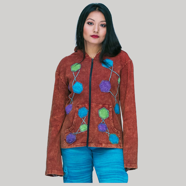 Women's rib cut out hand work garments jacket - Garments Nepal