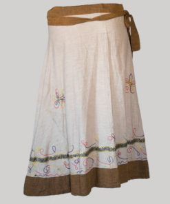 Paneled skirt with embroidery