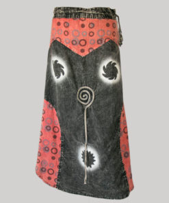 Gypsy skirt with bottom fringes (Black)