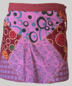 Women's a-line skirt with printed patches (Purple)