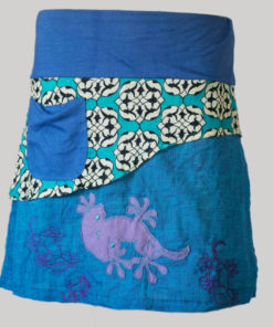 A-line skirt hand loom printed and embroidery stitches