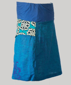 A-line skirt hand loom printed and embroidery stitches