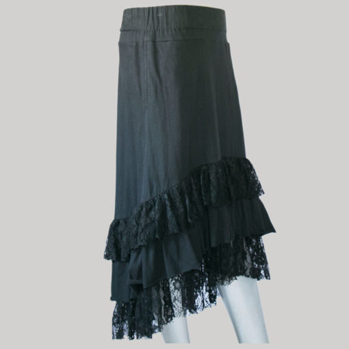 Mullet skirt with jersey cotton & printed net side