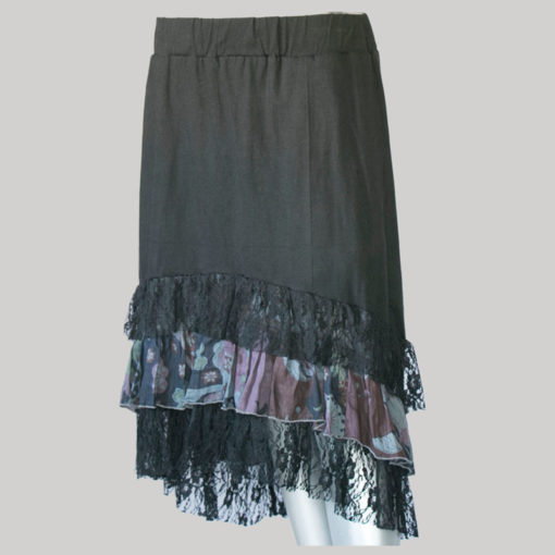 Mullet skirt with jersey cotton & printed net front