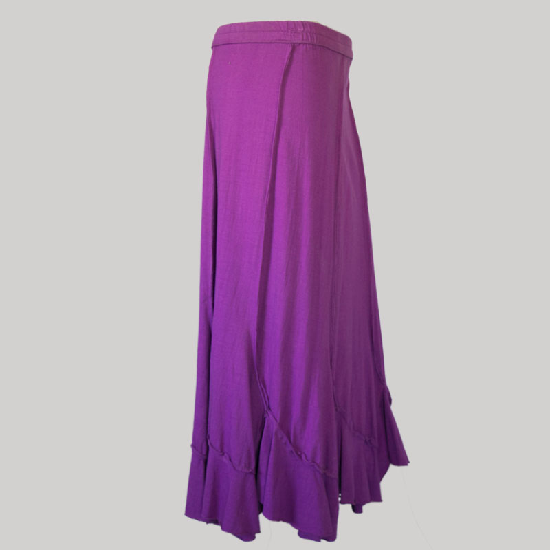 Midi skirt jersey cotton long panel patch (Violet) - Garments Nepal