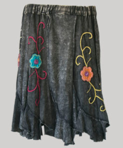 Gore skirt jersey cotton long panel print black front
