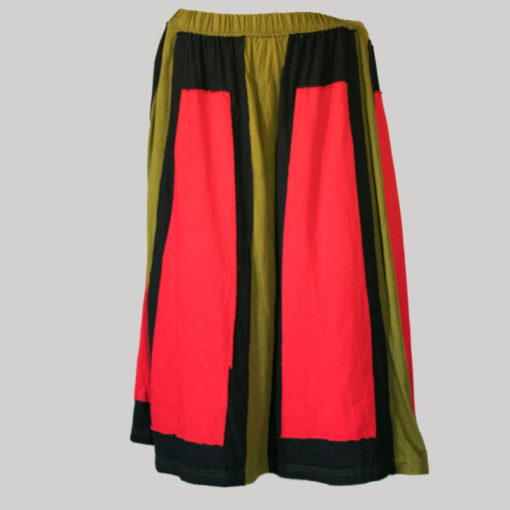 Gap midi wrap skirt with multi color patches (Olive Green) front