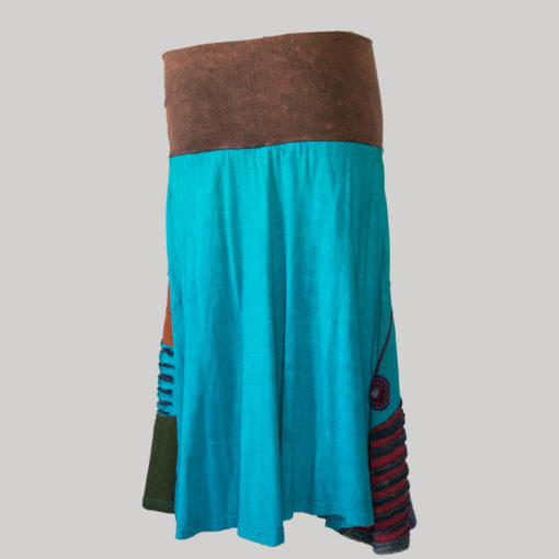 Gap midi wrap skirt with multi color patches (Brown) back