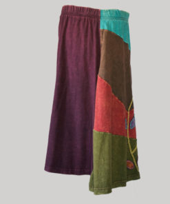 Asymmetrical razor cut gap midi wrap skirt (Purple) side