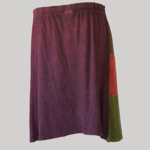 Asymmetrical razor cut gap midi wrap skirt (Purple) back