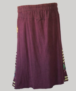 Asymmetrical patches gap midi wrap skirt (Maroon) back