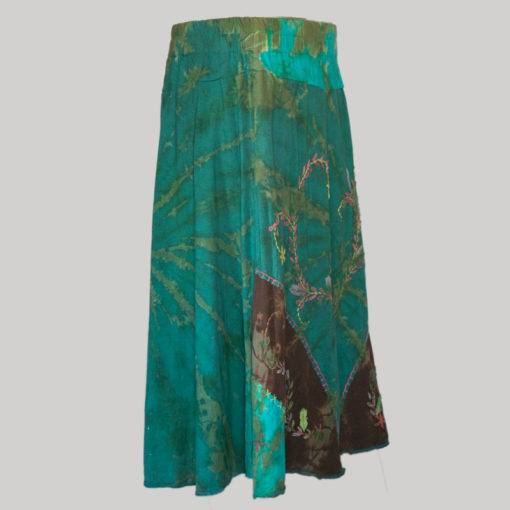 Embroidery stitches gap midi wrap skirt (Teal) side