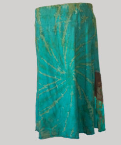Embroidery stitches gap midi wrap skirt (Teal) back