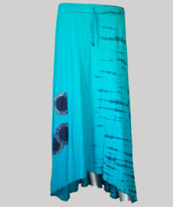 Embroidery stitches gap midi wrap skirt (Sky Blue)