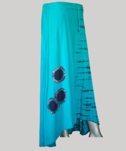 Embroidery stitches gap midi wrap skirt (Sky Blue)