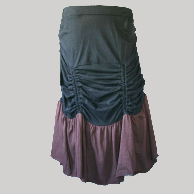Gap midi wrap skirt jersey gather with string (Black) - Garments Nepal