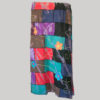 Asymmetrical mix patches gap midi wrap skirt front