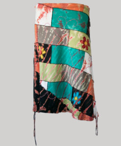 Gap midi wrap skirt with ti-dye patches front