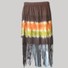 Aline skirt with fringes ti-dye (Brown) front