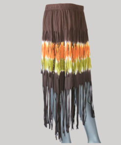 Aline skirt with fringes ti-dye (Brown) side