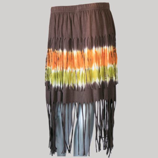 Aline skirt with fringes ti-dye (Brown) back