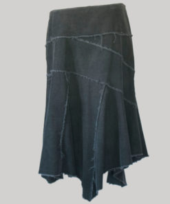 Handkerchief skirt cut-rise with asymmetrical patches (Black) back