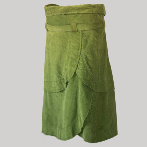 Gap midi wrap skirt cut-rise gather with belt (Olive Green) back