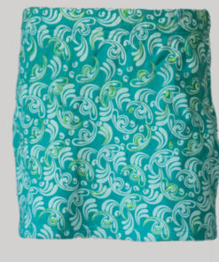 Aline skirt printed polar fleece with embroidery stitches (Teal) front