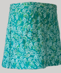 Aline skirt printed polar fleece with embroidery stitches (Teal) side