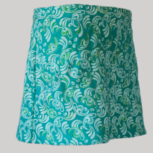 Aline skirt printed polar fleece with embroidery stitches (Teal) side