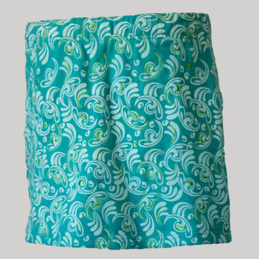 Aline skirt printed polar fleece with embroidery stitches (Teal) back