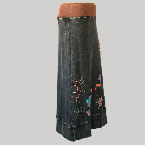 Gypsy rib cotton with hand work and stone wash (Black) side