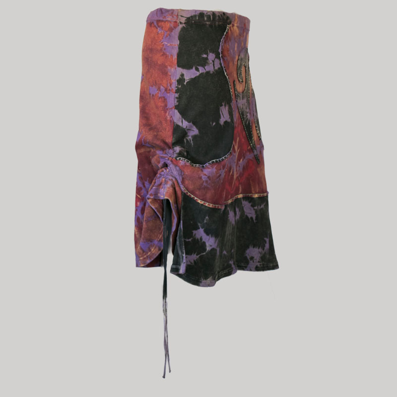 Gypsy rib skirt with ti-dye (Orange) - Garments Nepal