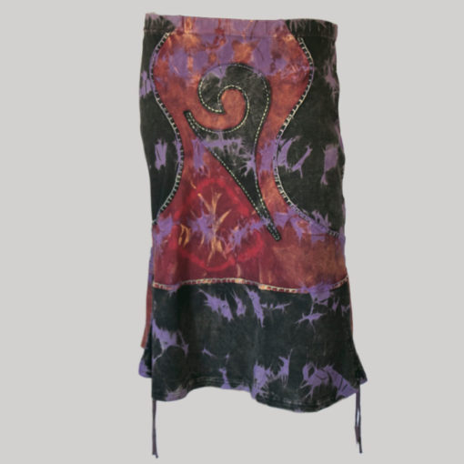 Gypsy rib skirt with ti-dye back