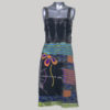 Tank long dress rib cotton patches with razor & hand work