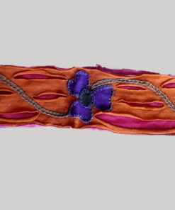 Women's headband or head scarf with flower hand work (Orange)