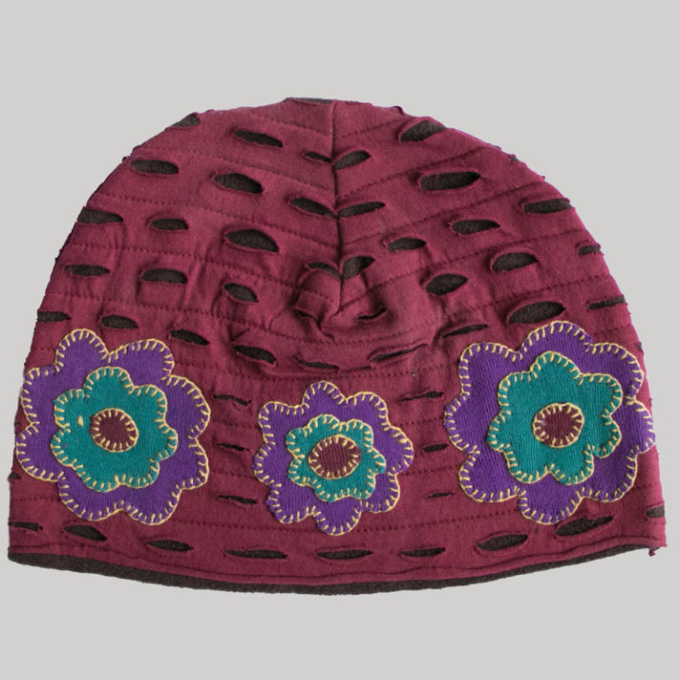 Razor cut with flower patches Hat - Garments Nepal