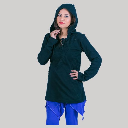 Women's jacket with hood (Black)