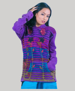 Symmetrical razor cut women's jacket (Purple)