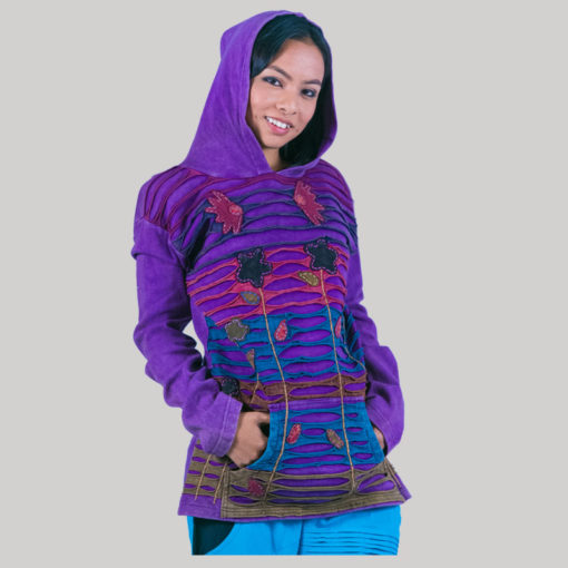 Symmetrical razor cut women's jacket (Purple)