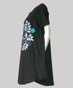 Dress jersey with tree motive embroidery with hand work