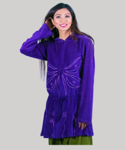 Frock jacket with embroidery stitches (Purple) side