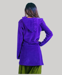 Frock jacket with embroidery stitches (Purple) back