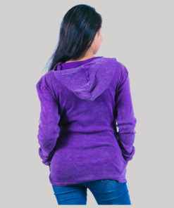 Rib hand work jacket with stone wash (Purple)