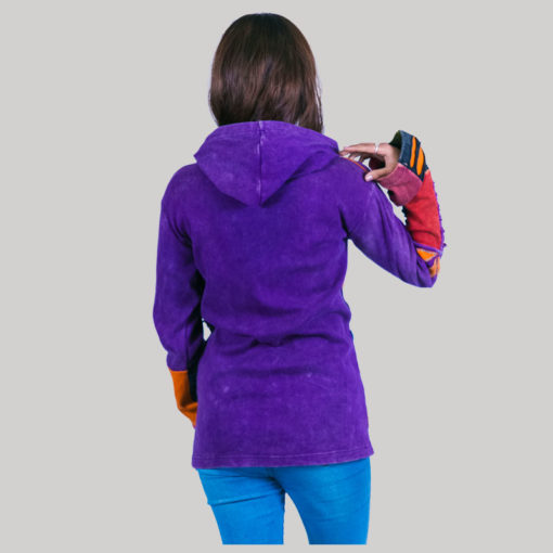Asymmetrical razor cut women's jacket (Purple)