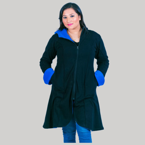 Women's long polar jacket (Dark Blue)